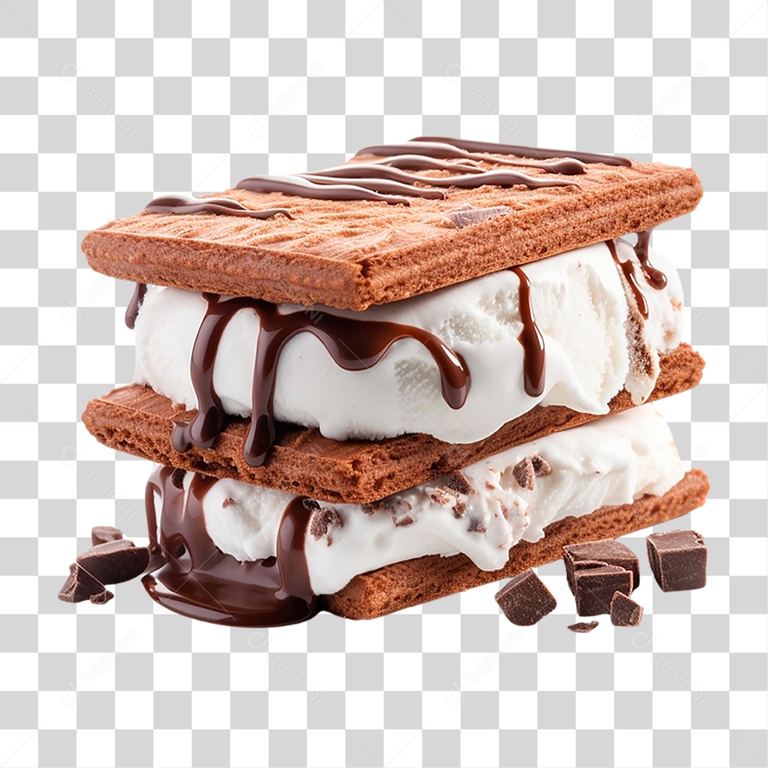 Sanduíche de Sorvete PNG Transparente