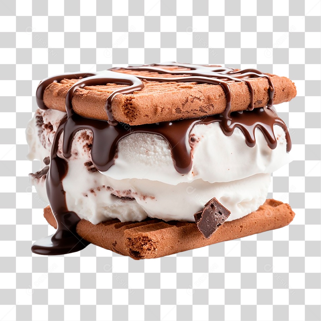 Sanduíche de Sorvete PNG Transparente