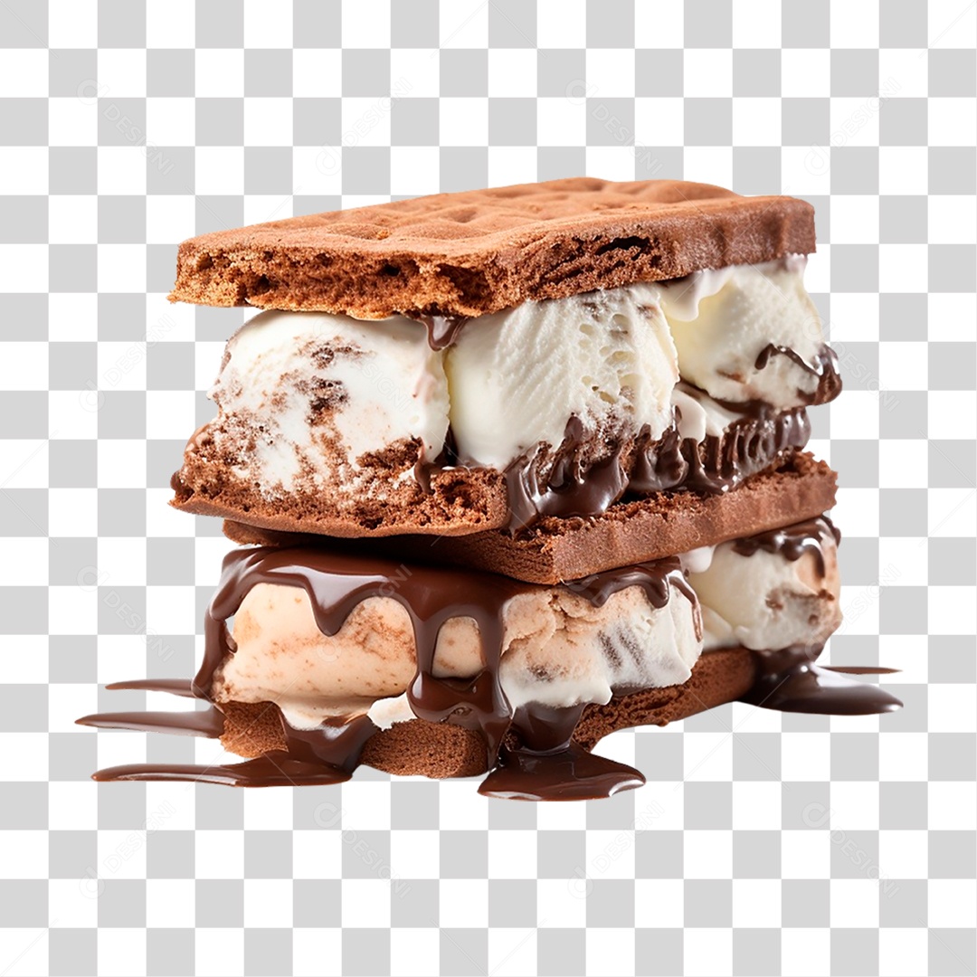 Sanduíche de Sorvete PNG Transparente