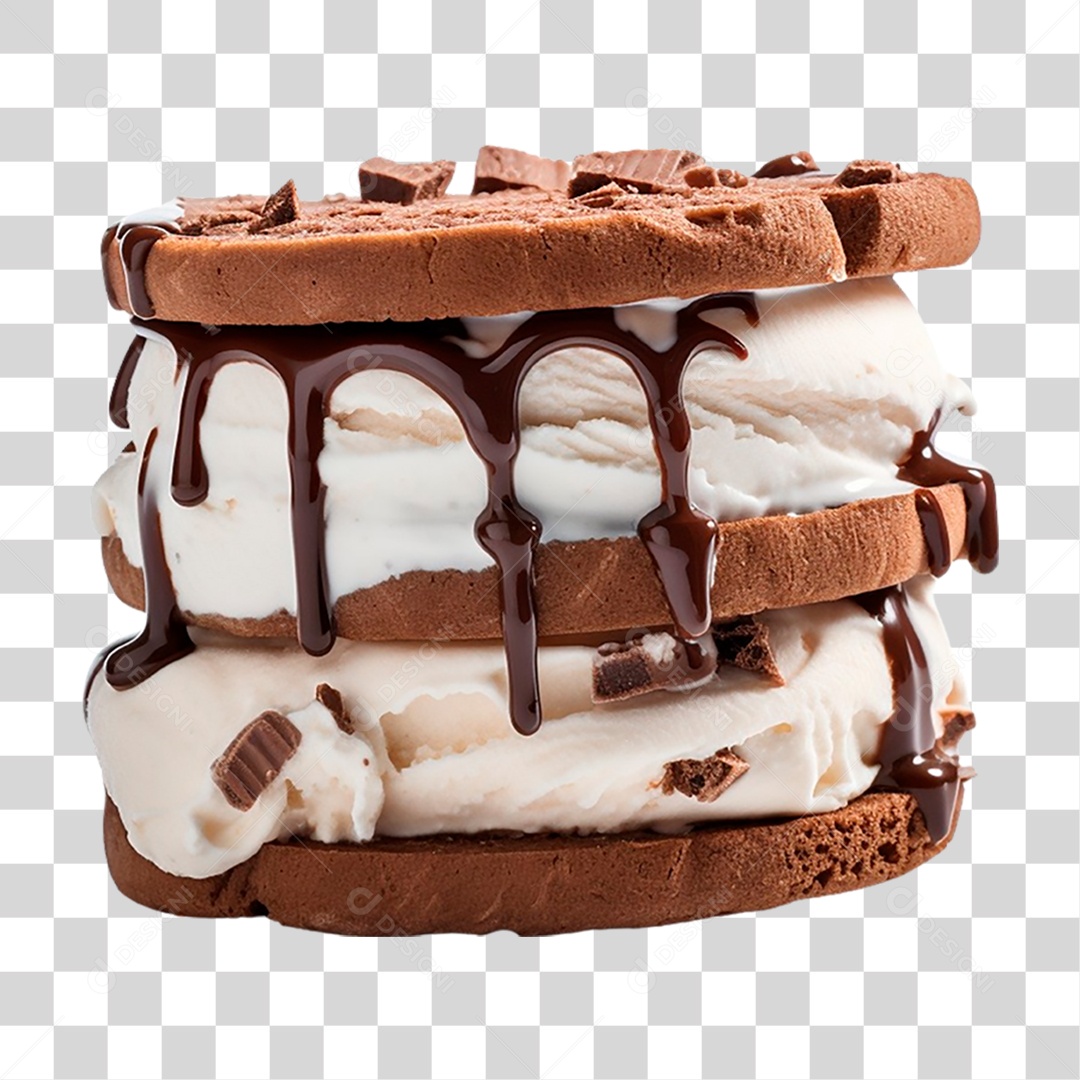 Sanduíche de Sorvete PNG Transparente