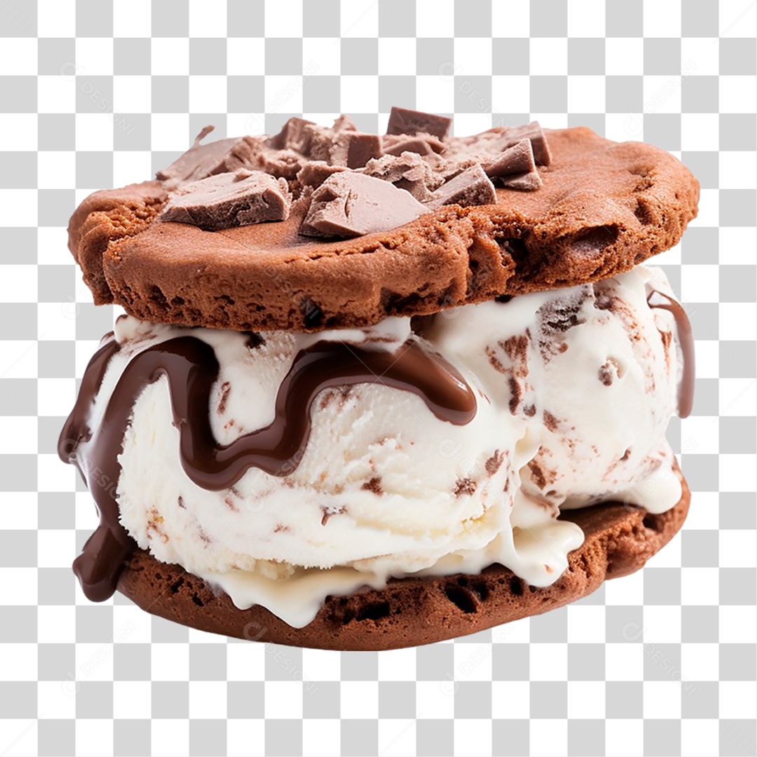 Sanduíche de Sorvete PNG Transparente