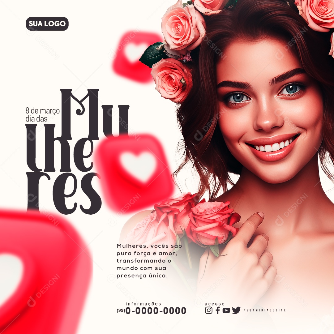 Dia das Mulheres 8 de março Social Media PSD Editável
