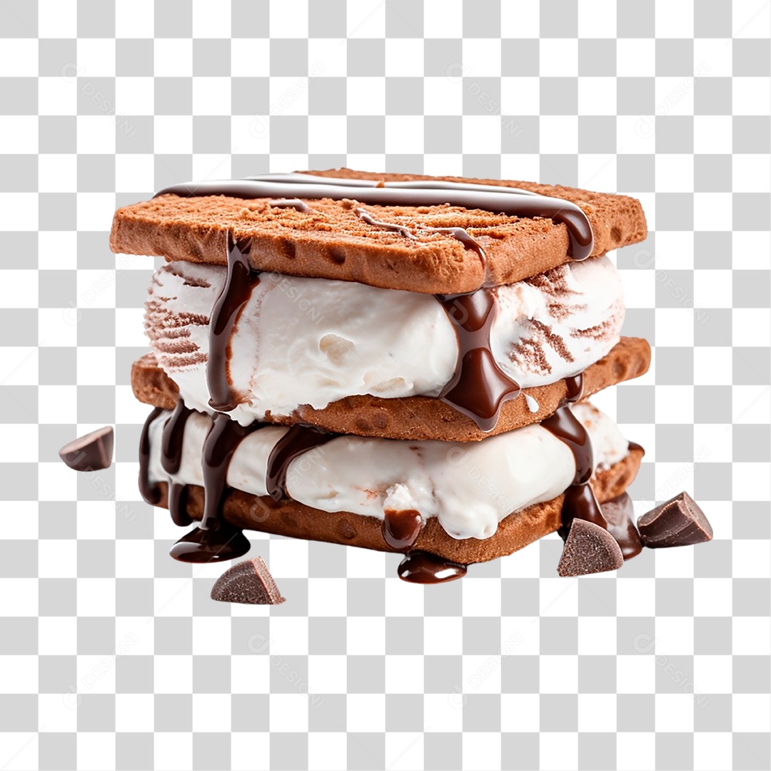 Sanduíche de Sorvete PNG Transparente