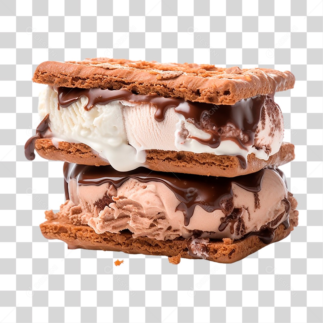 Sanduíche de Sorvete PNG Transparente