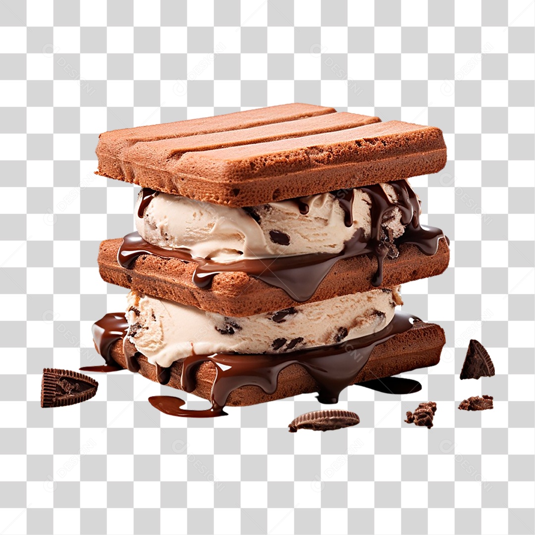 Sanduíche de Sorvete PNG Transparente