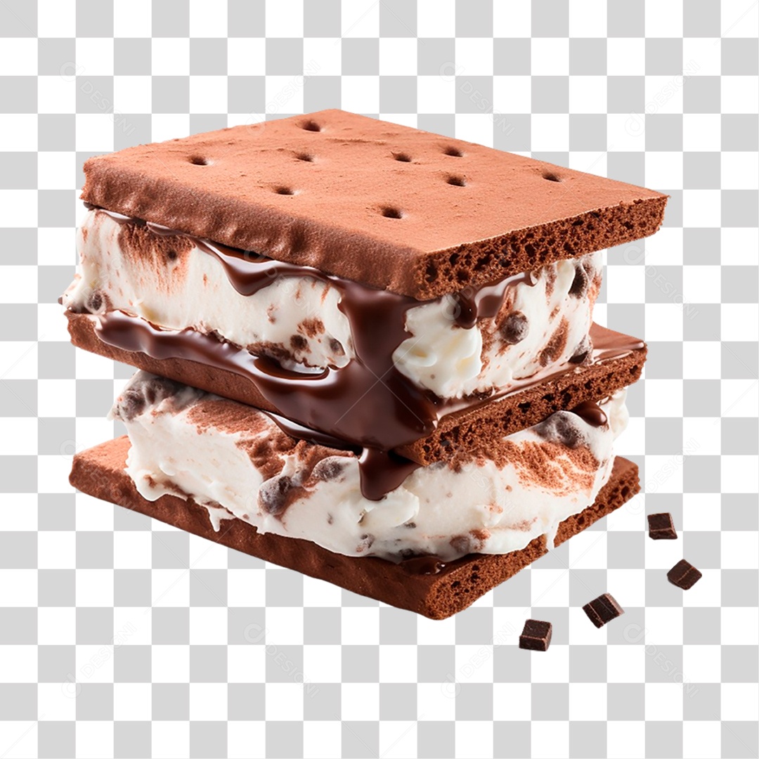 Sanduíche de Sorvete PNG Transparente