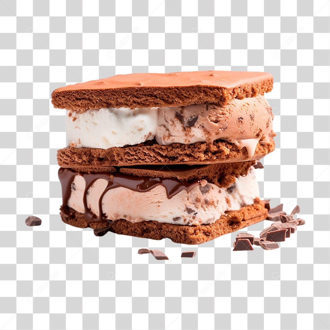 Sanduíche de Sorvete PNG Transparente