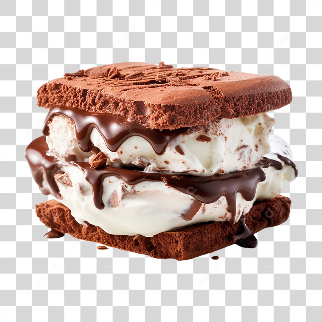 Sanduíche de Sorvete PNG Transparente