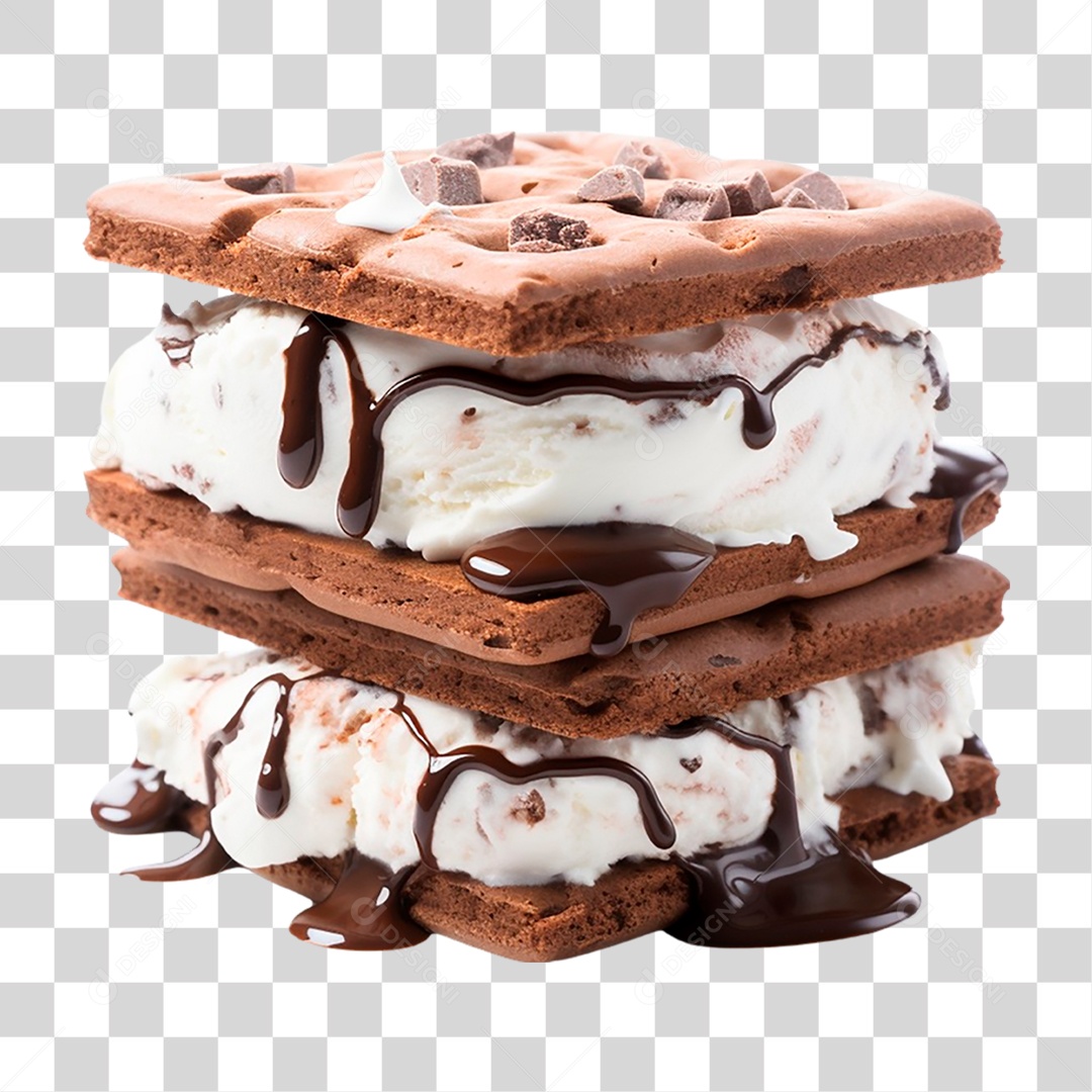 Sanduíche de Sorvete PNG Transparente