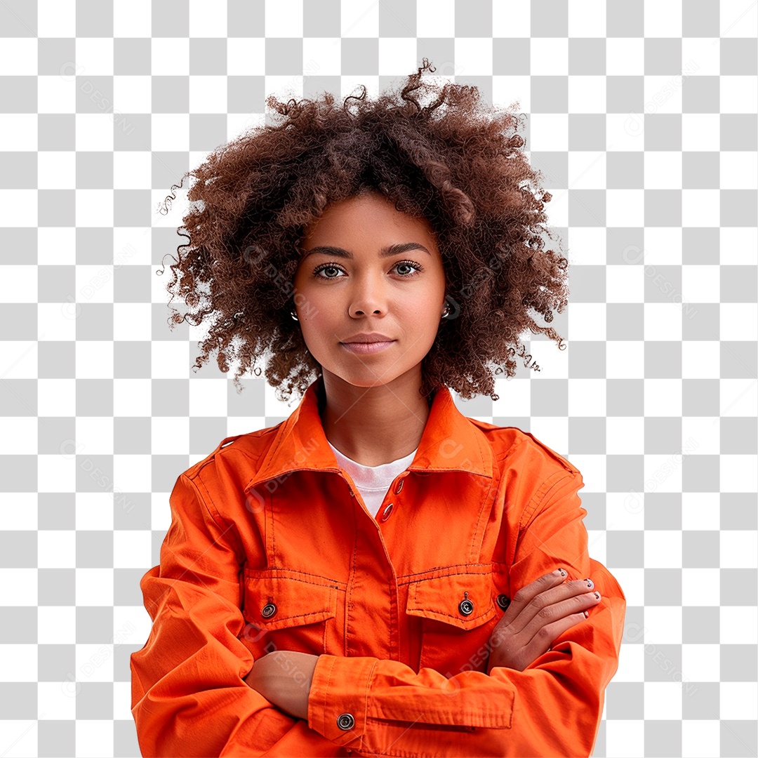 Mulher com os Braços Cruzados PNG Transparente