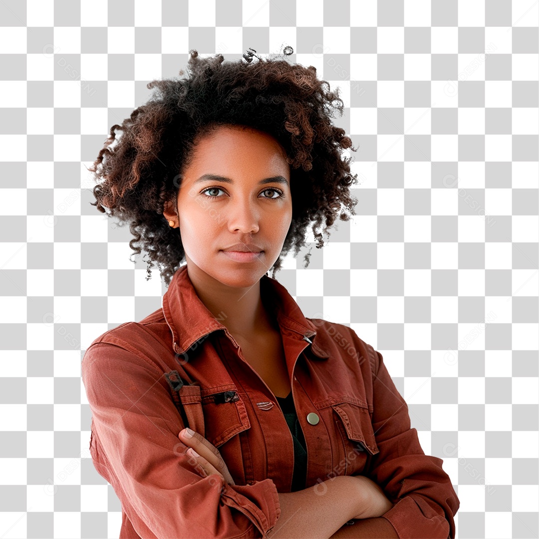 Mulher com os Braços Cruzados PNG Transparente