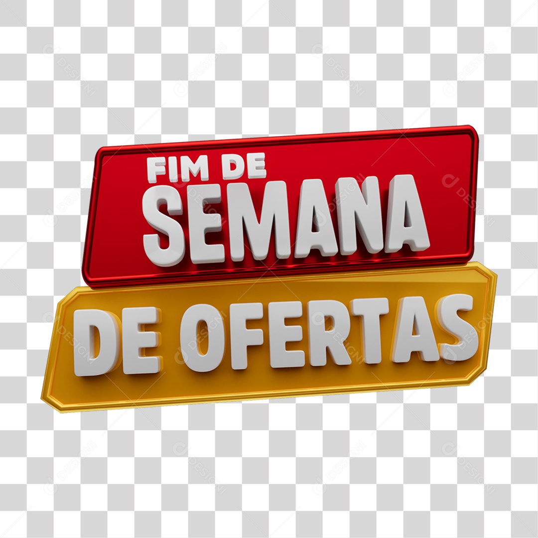 Selo 3D Fim de Semana de Ofertas PNG Transparente