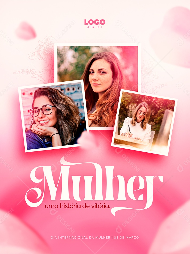 Dia Internacional das Mulheres 8 de Março uma história de vitória Social Media PSD Editável