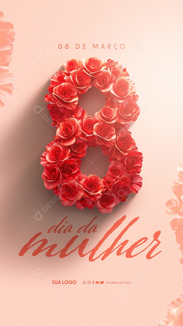 Story Dia da Mulher 08 De Março Social Media PSD Editável