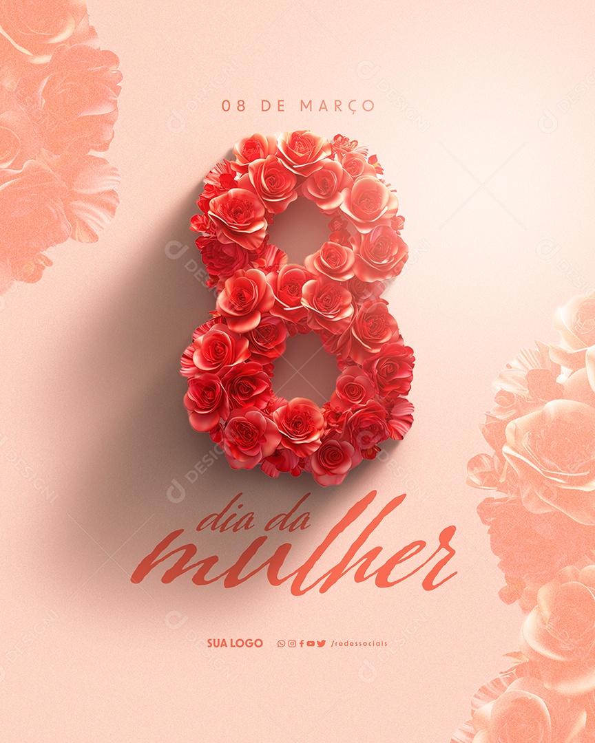Dia da Mulher 08 De Março Social Media PSD Editável