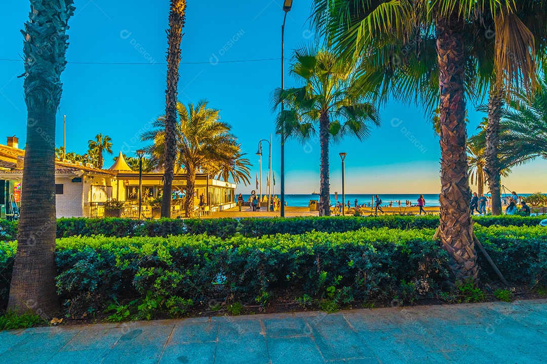 Vista sobre a praia de La Malagueta em Málaga