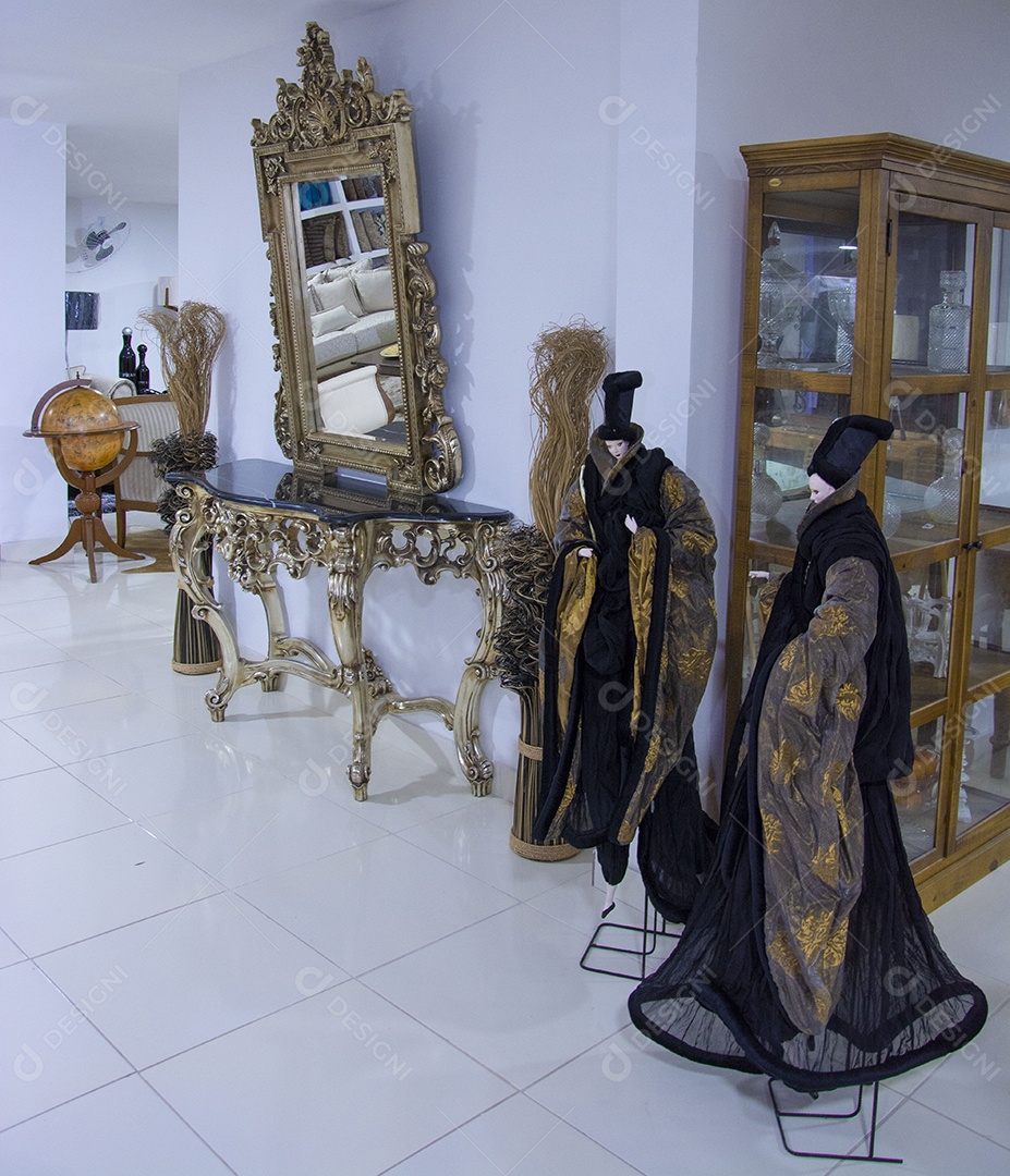 Armário esculturas penteadeira em uma lojas de moveis