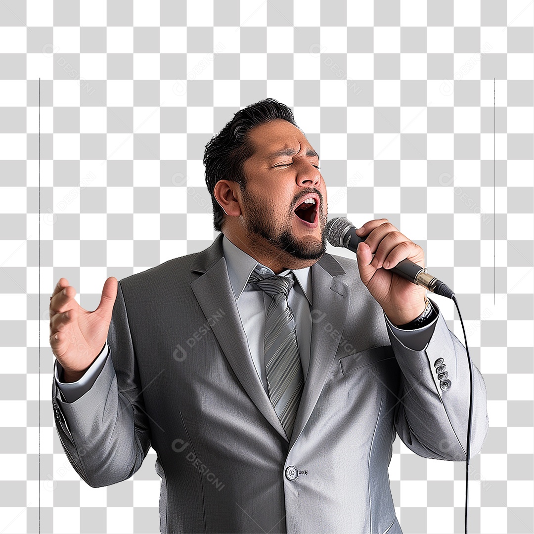 Pastor Cantando Cultos PNG Transparente