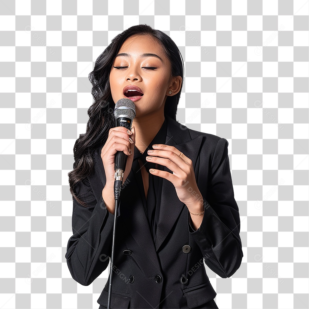 Pastora Cantando Cultos PNG Transparente