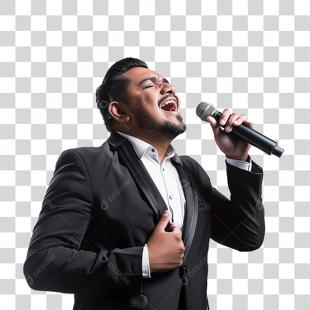 Pastor Cantando Cultos PNG Transparente