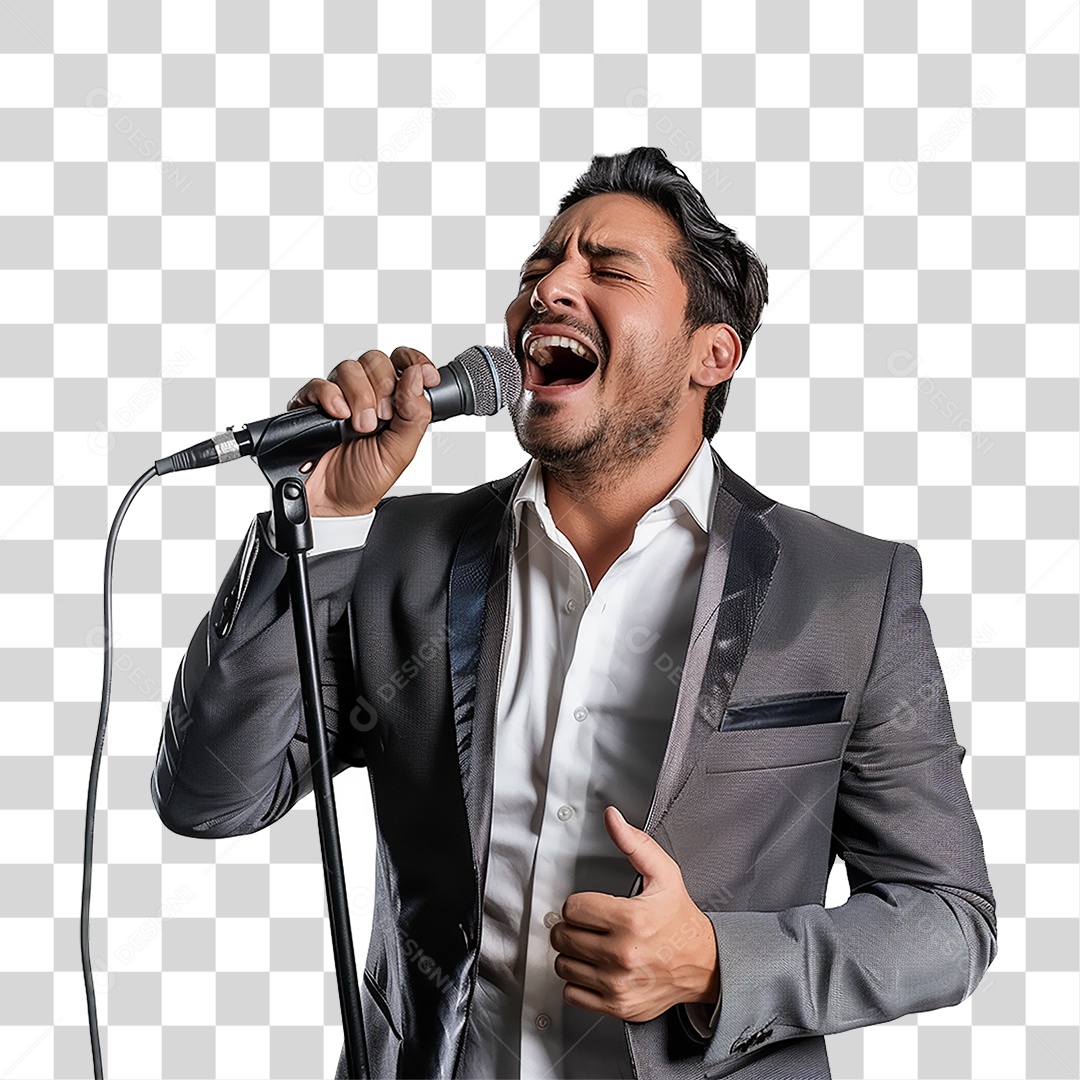 Pastor Cantando Cultos PNG Transparente