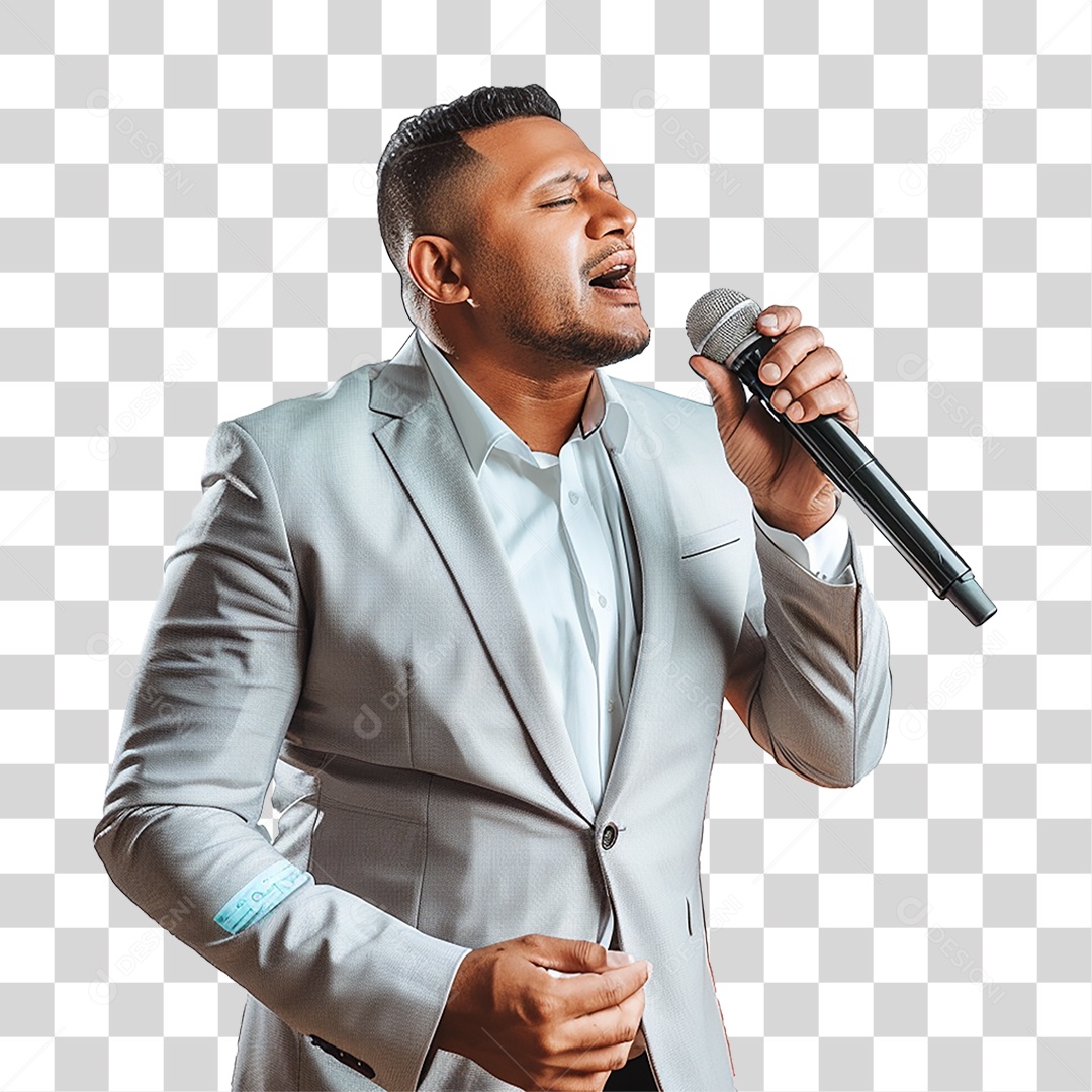 Pastor Cantando Cultos PNG Transparente