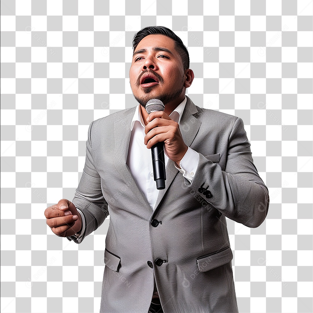 Pastor Cantando Cultos PNG Transparente