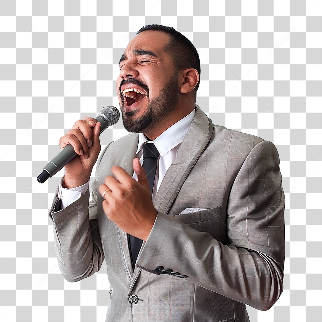 Pastor Cantando Cultos PNG Transparente