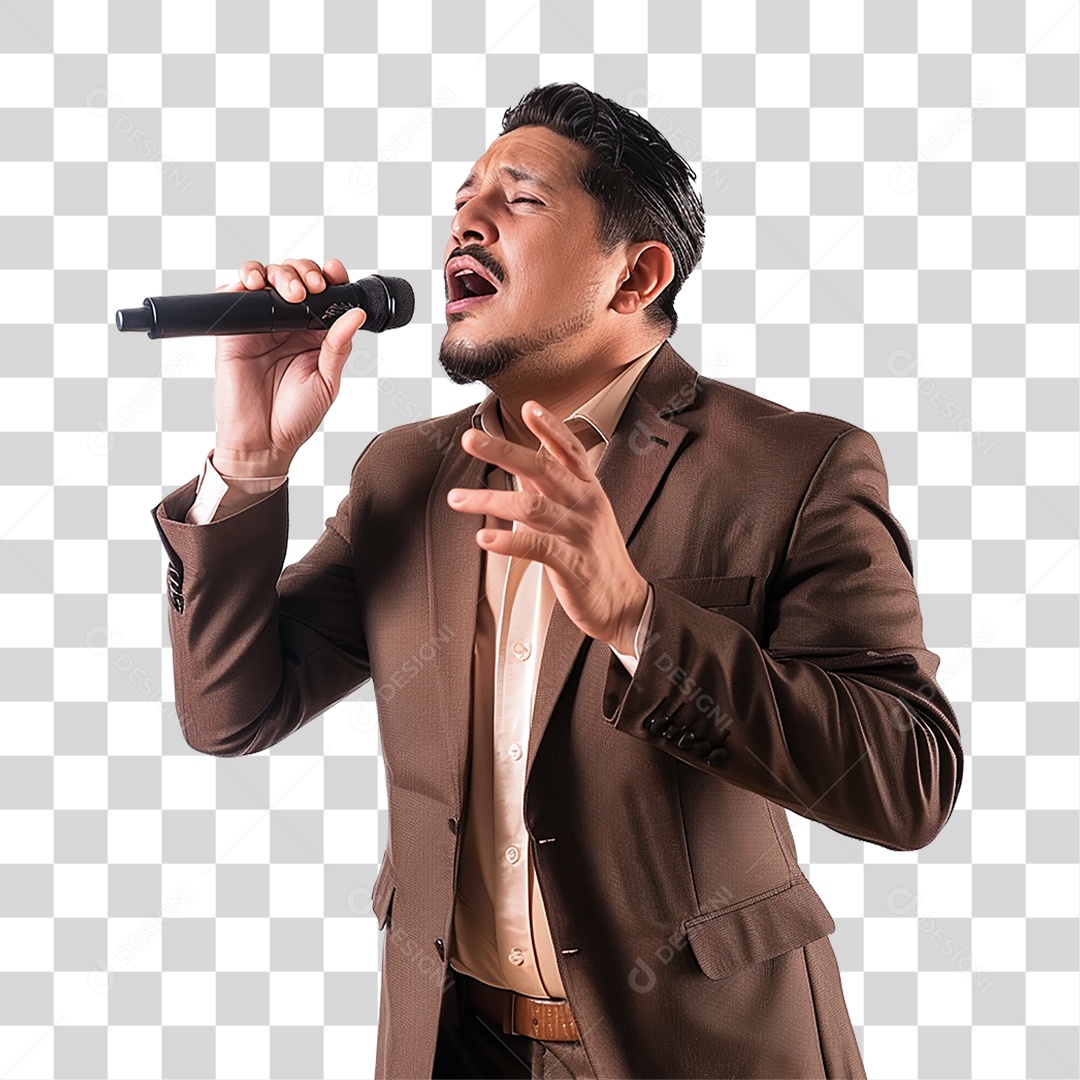 Pastor Cantando Cultos PNG Transparente