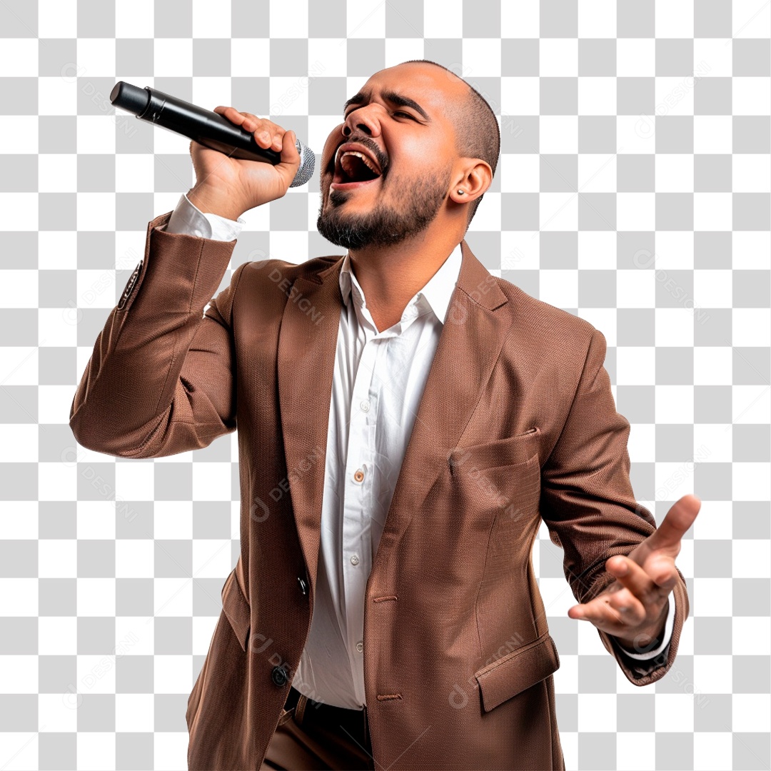 Pastor Cantando Cultos PNG Transparente