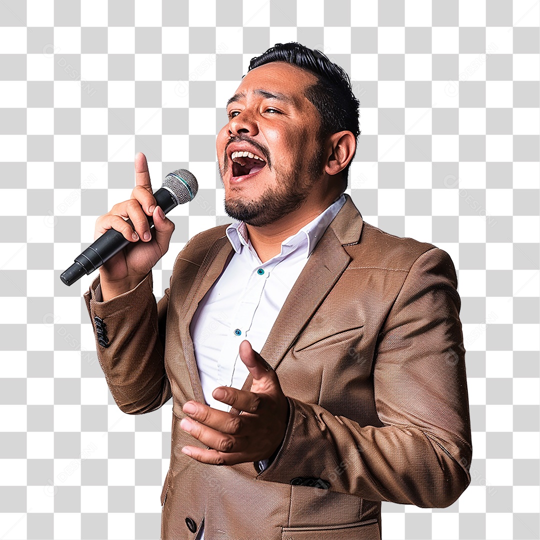 Pastor Cantando Cultos PNG Transparente