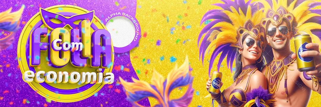 Carrossel Carnaval Folia com Economia Social Media PSD Editável