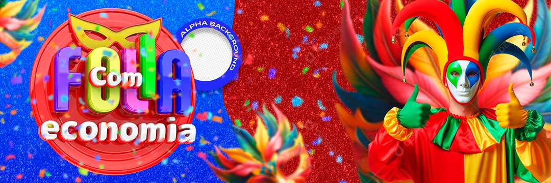 Carrossel Folia com Economia Social Media PSD Editável