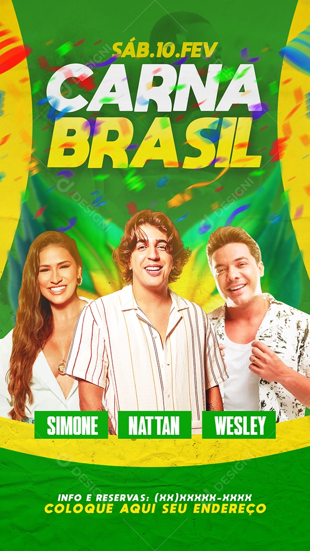 Flyer Story Carna Brasil Simone Nattan Wesley Social Media PSD Editável