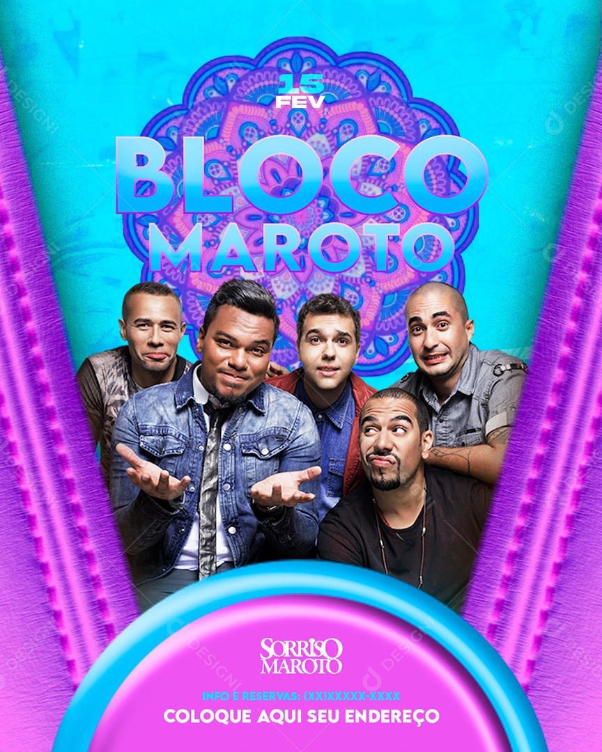 Flyer Bloco Maroto Sorriso Social Media PSD Editável