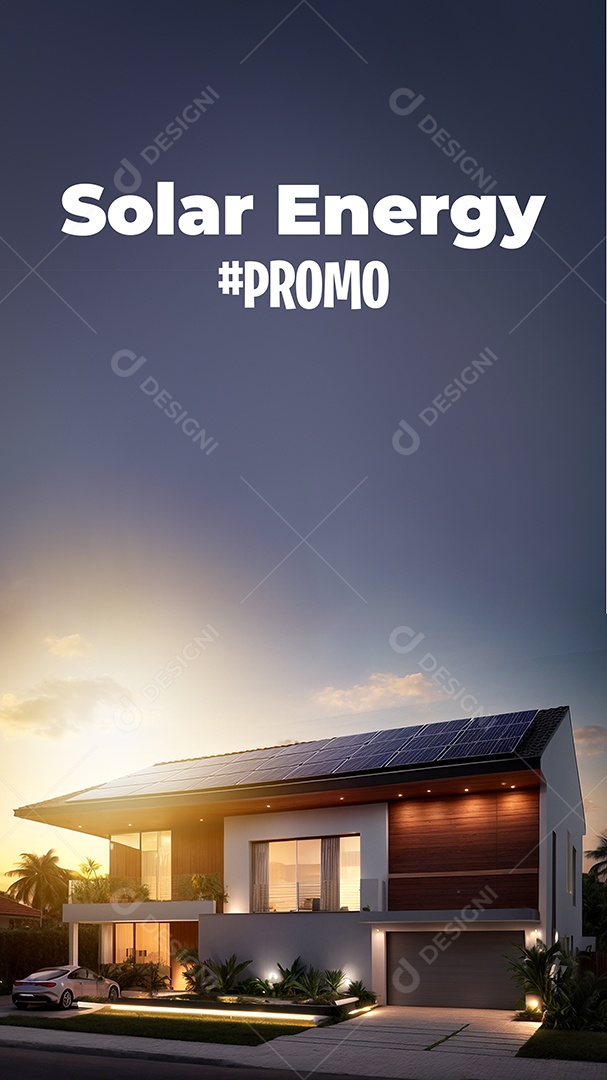 Painel fotovoltaico de energia solar em um telhado