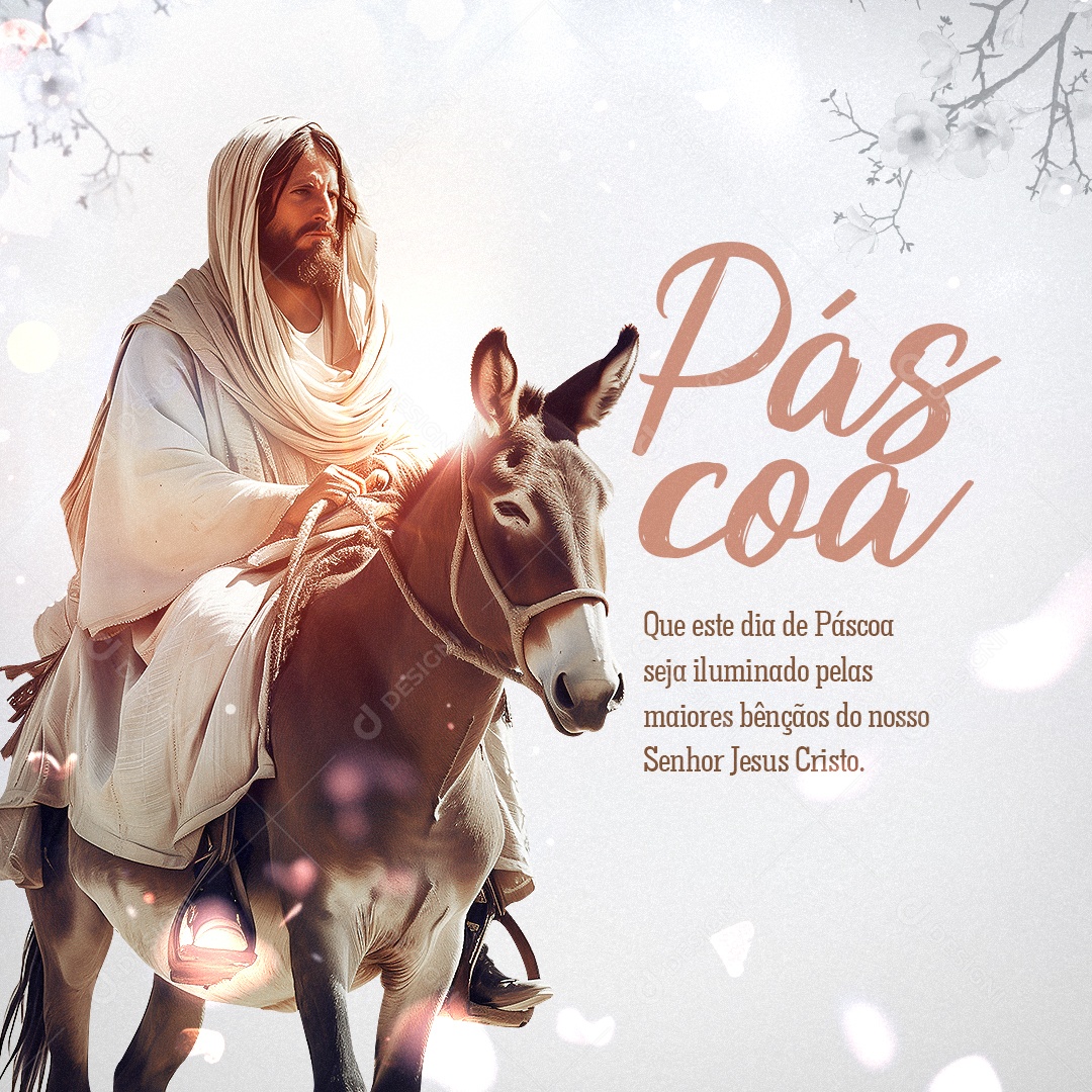 Páscoa Ele Vive Celebramos a vitória da vida sobre a morte Social Media PSD Editável