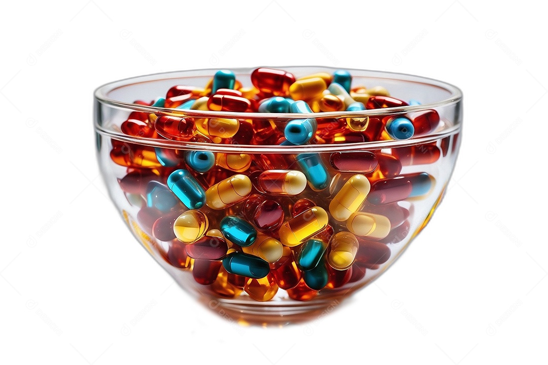 Cápsulas coloridas em um arco isolado