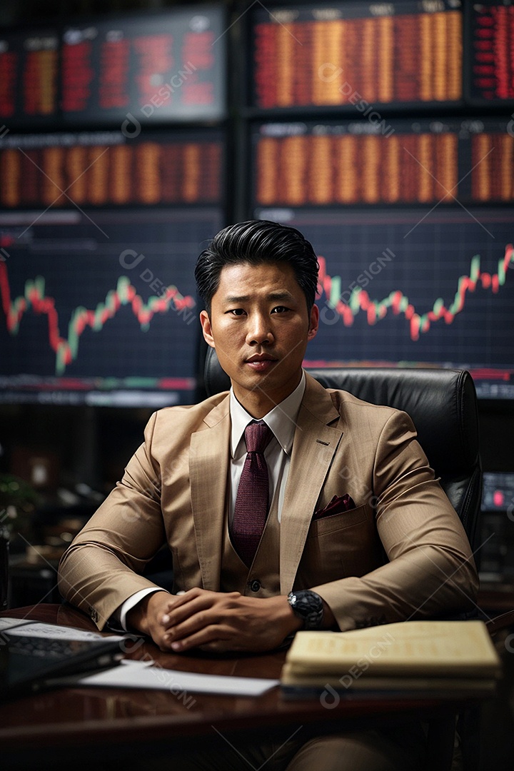 Trader no espaço de trabalho chefe executivo IA generativa