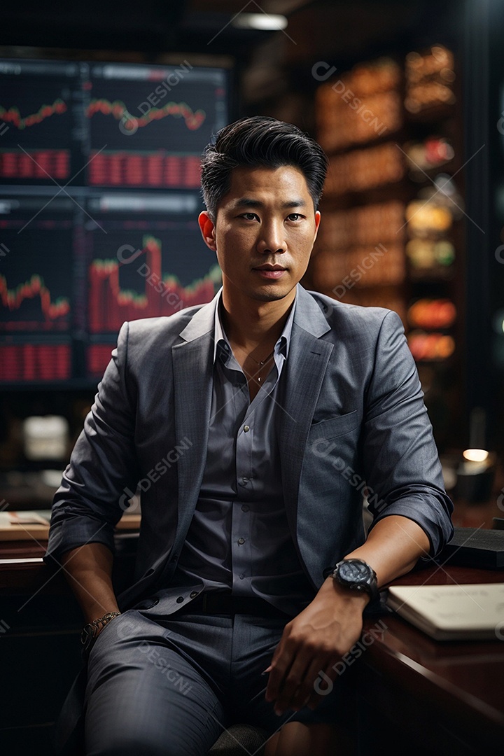 Trader no espaço de trabalho chefe executivo IA generativa