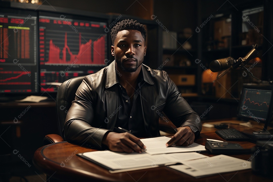 Trader no espaço de trabalho chefe executivo