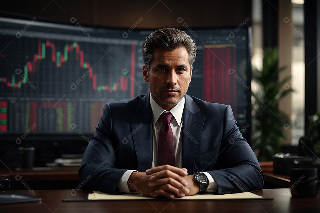 Trader no espaço de trabalho chefe executivo