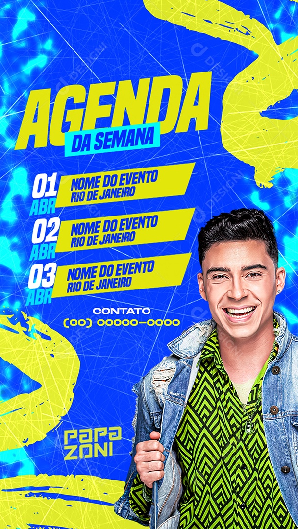 Flyer Story Agenda da Semana Papazoni Social Media PSD Editável