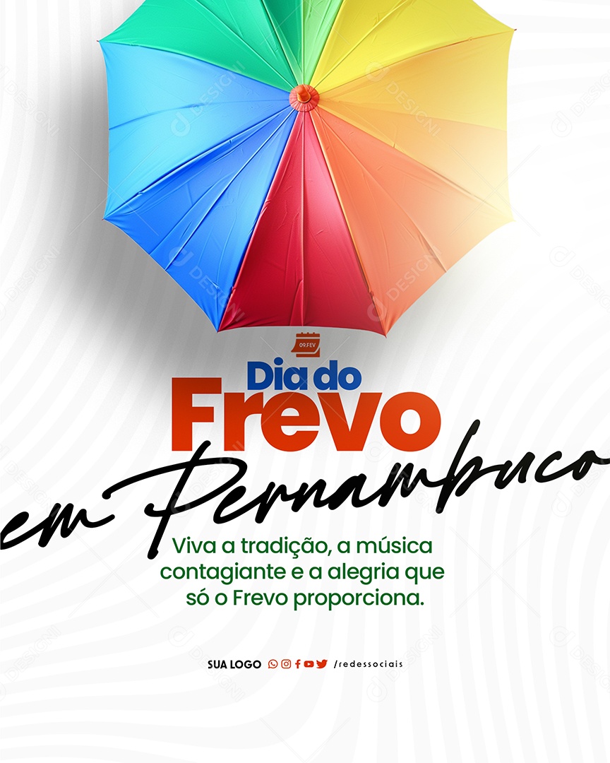 Dia do Frevo em Pernambuco 09 de Fevereiro Viva a tradição Social Media PSD Editável