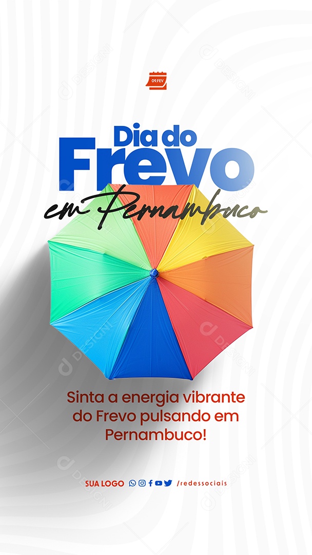 Story Dia do Frevo em Pernambuco 09 de Fevereiro Sinta a energia Social Media PSD Editável