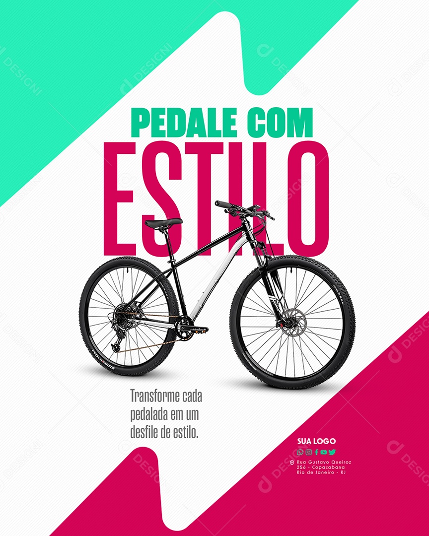 Loja de Bicicleta Pedale com Estilo transforme cada pedalada Social Media PSD Editável