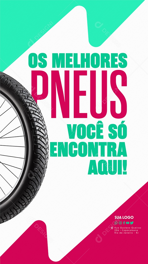 Story Loja de Bicicleta Os Melhores Pneus você só encontra aqui Social Media PSD Editável