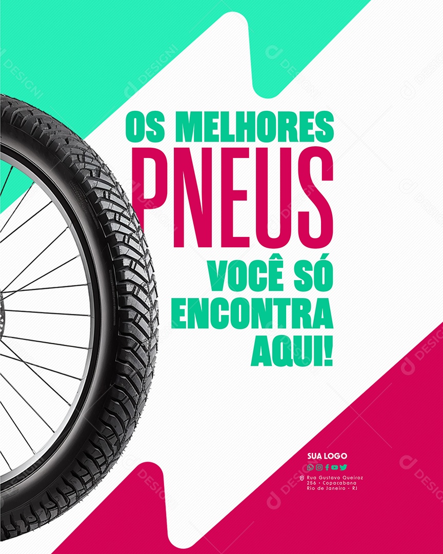 Loja de Bicicleta Os Melhores Pneus você só encontra aqui Social Media PSD Editável