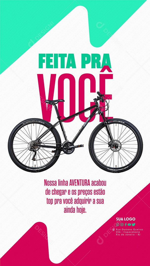 Story Loja de Bicicleta Feita pra Você Nossa linha Aventura Social Media PSD Editável