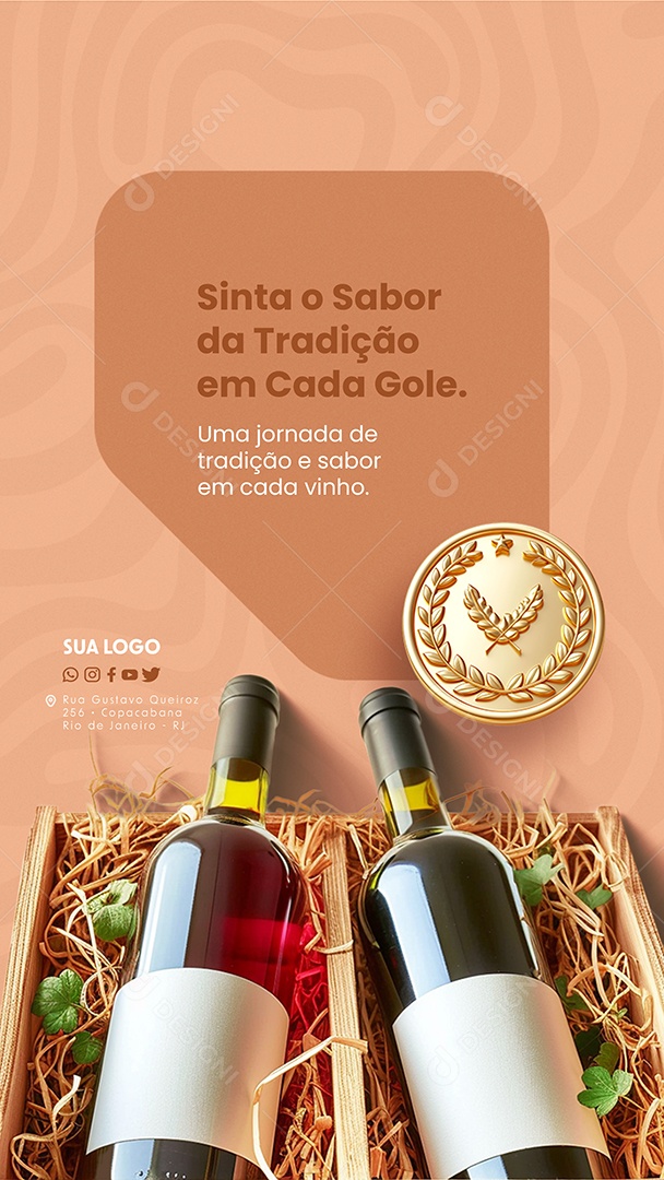 Story Wine House Feel the Taste of Tradition in Every Sip Social Media Editable PSD
